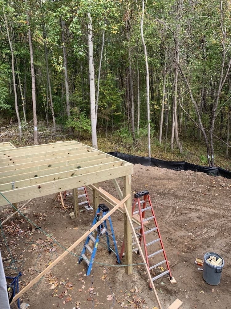 Building progress on Ontario Center Road land for custom home building