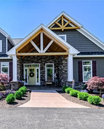 Custom home front exterior near Rochester, NY by Gerber Homes