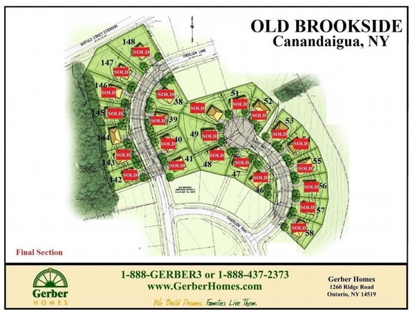 Map of Old Brookside in Canandaigua NY 