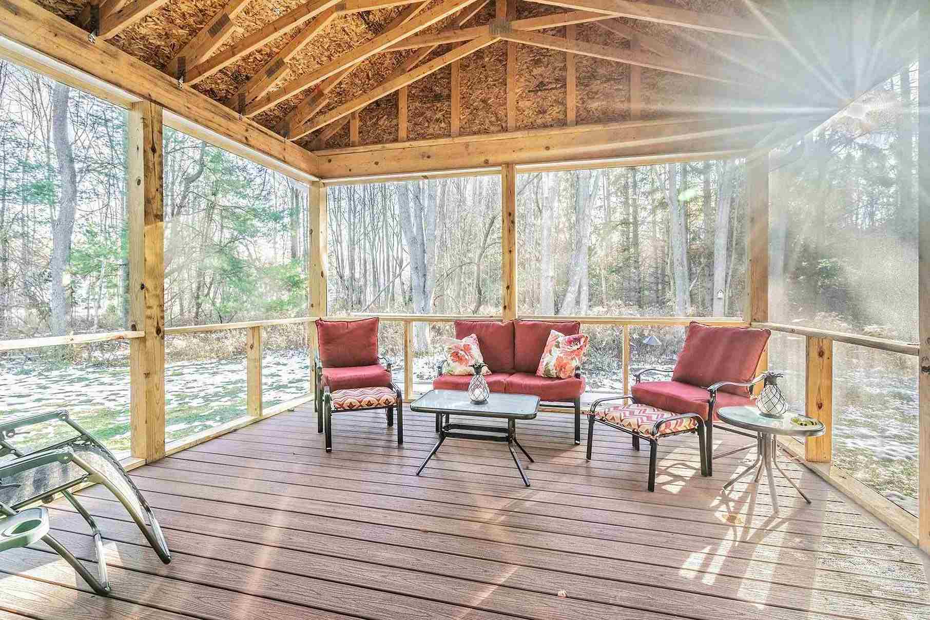 Custom Outdoor Living Area With Seating in Remote Backyard