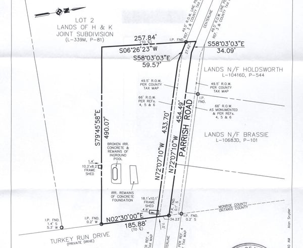 Parrish Rd Lot Map