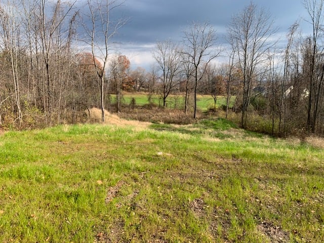 Scout Path new home construction community lot site space on cloudy day in Victor, NY