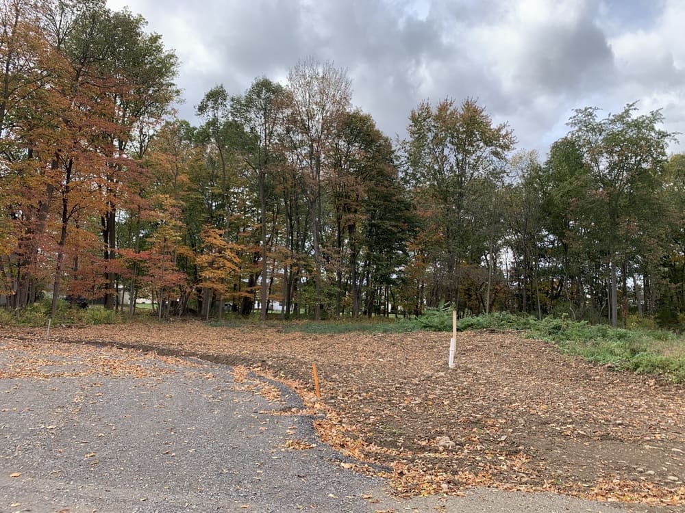View of custom home lot in Macedon, NY Drumlin Drive new home community 