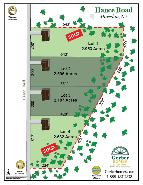 Hance Road community map in Macedon, NY - Greene Subdivision