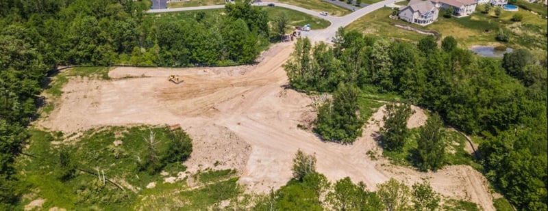 drone photo of lot properties dirt