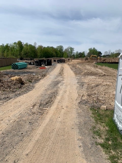 Land development in progress for custom home