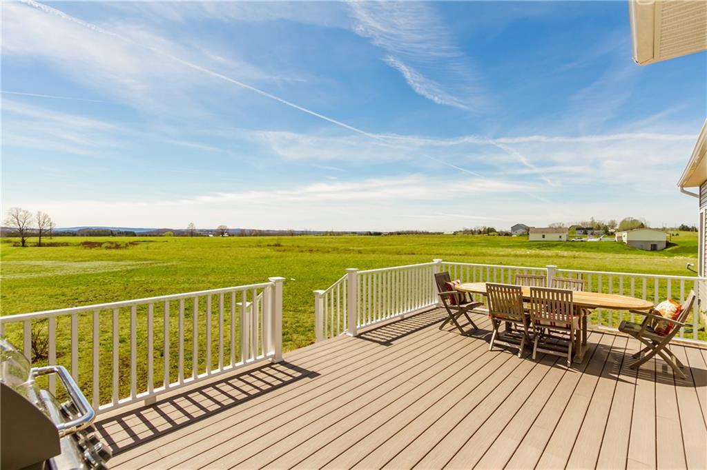 Back Deck of Custom Home on Land Near Rochester, New York